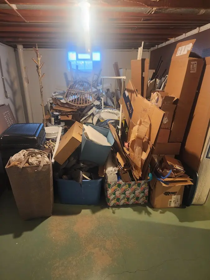 Roll-off dumpster container at job site for Cleanout Dumpster Rental in Ontario